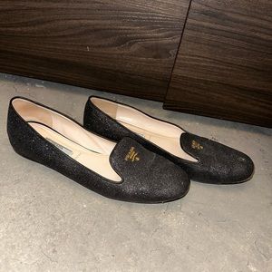 Authentic Prada Black Shimmer Loafers
